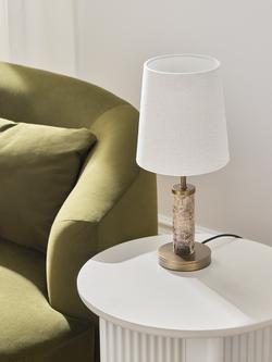 John Lewis Malcolm Marble Base Table Lamp, Coco - view 2, Brown Marble