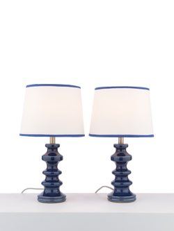 John Lewis Pagoda Ceramic Table Lamp, Set of 2, Blue