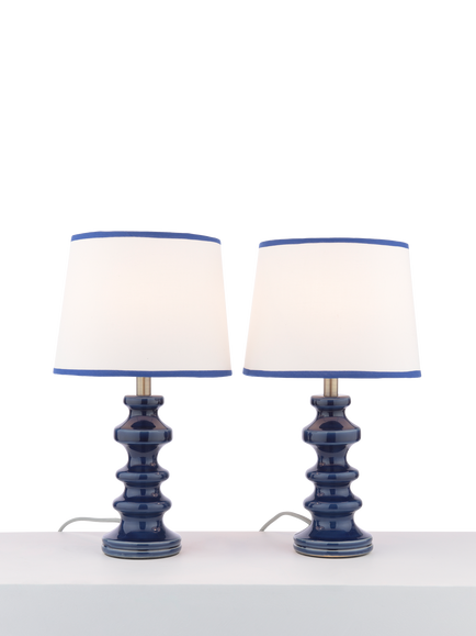 John Lewis Pagoda Ceramic Table Lamp, Set of 2, Blue