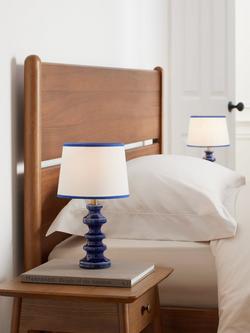 John Lewis Pagoda Ceramic Table Lamp, Set of 2 - view 2, Blue
