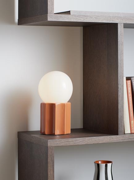 John Lewis Poco Ceramic Table Lamp - view 2, Auburn