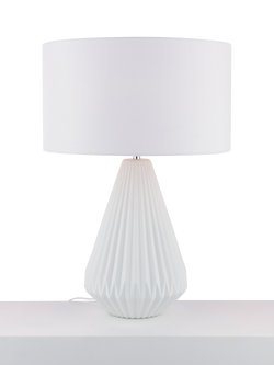 John Lewis Porcelain Dual Light Table Lamp, White, White