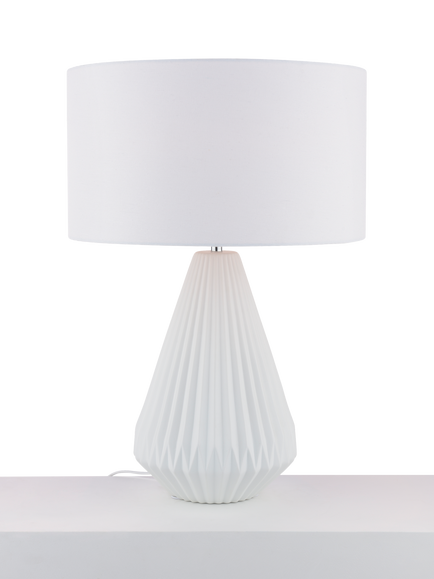 John Lewis Porcelain Dual Light Table Lamp, White, White