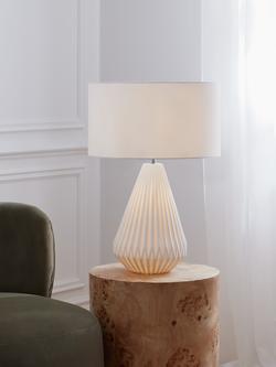 John Lewis Porcelain Dual Light Table Lamp, White - view 2, White