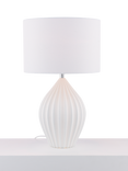 John Lewis Ribbed Vase Porcelain Dual Light Table Lamp, White