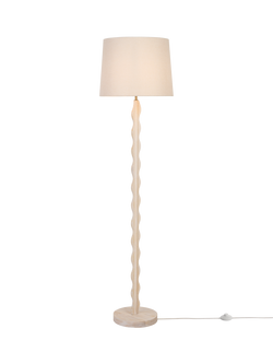 John Lewis Wiggle Wooden Floor Lamp, Limewash