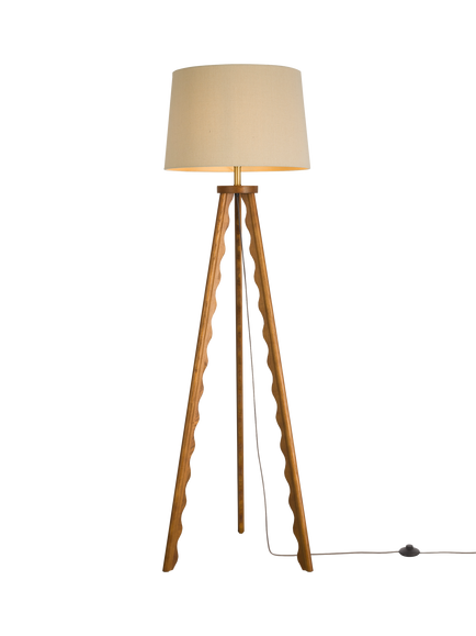 John Lewis Wiggle Tripod Floor Lamp, Walnut, Walnut