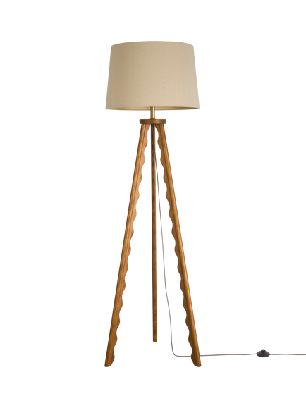 John Lewis Wiggle Tripod Floor Lamp, Walnut - view 2, Walnut