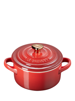 Le Creuset Stoneware Heart Mini Round Casserole, 10cm, Cerise
