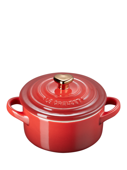Le Creuset Stoneware Heart Mini Round Casserole, 10cm, Cerise