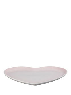 Le Creuset Stoneware Heart Platter, Shell Pink, 32cm - view 2, Shell Pink