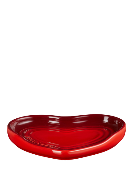 Le Creuset Heart Stoneware Spoon Rest - view 2, Cerise