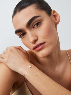 John Lewis Baguette Cut Cubic Zirconia Bracelet, Silver - view 2, Silver