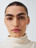 John Lewis Sterling Silver 925 Half Hoops with Freshwater Pearl Drops, Silver