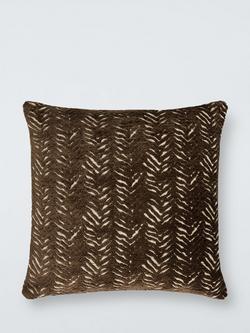 John Lewis Zebra Chenille Cushion, Cocoa, Cocoa