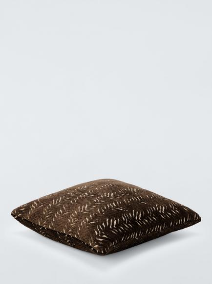 John Lewis Zebra Chenille Cushion, Cocoa - view 2, Cocoa