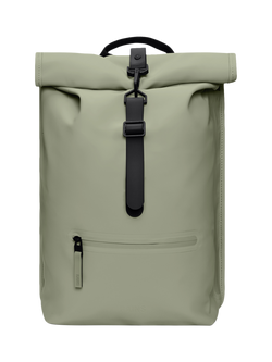 Rains Waterproof Rolltop Rucksack, 17L, Grey, Drift