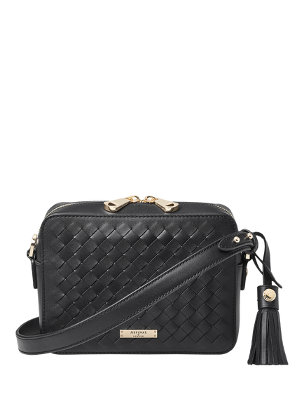Aspinal of London Leather Camera Crossbody Bag, Black