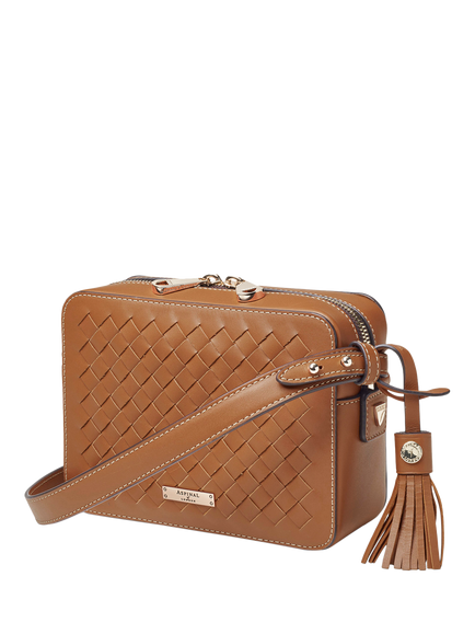 Aspinal of London Leather Camera Cross Body Bag - view 2, Tan