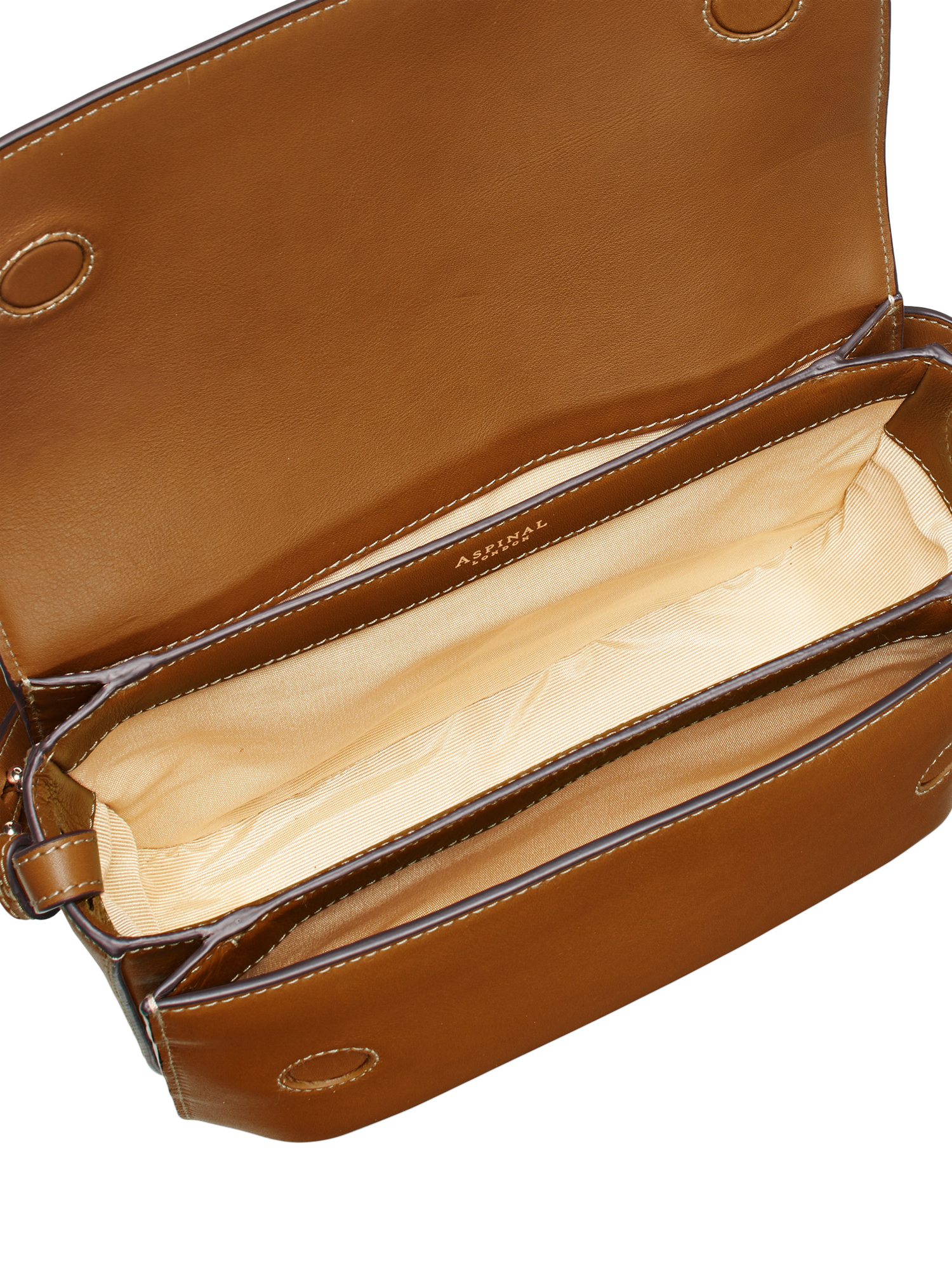 Product image 6 of 8, which shows Aspinal of London Ella Grande Leather Cross Body Bag, Tan