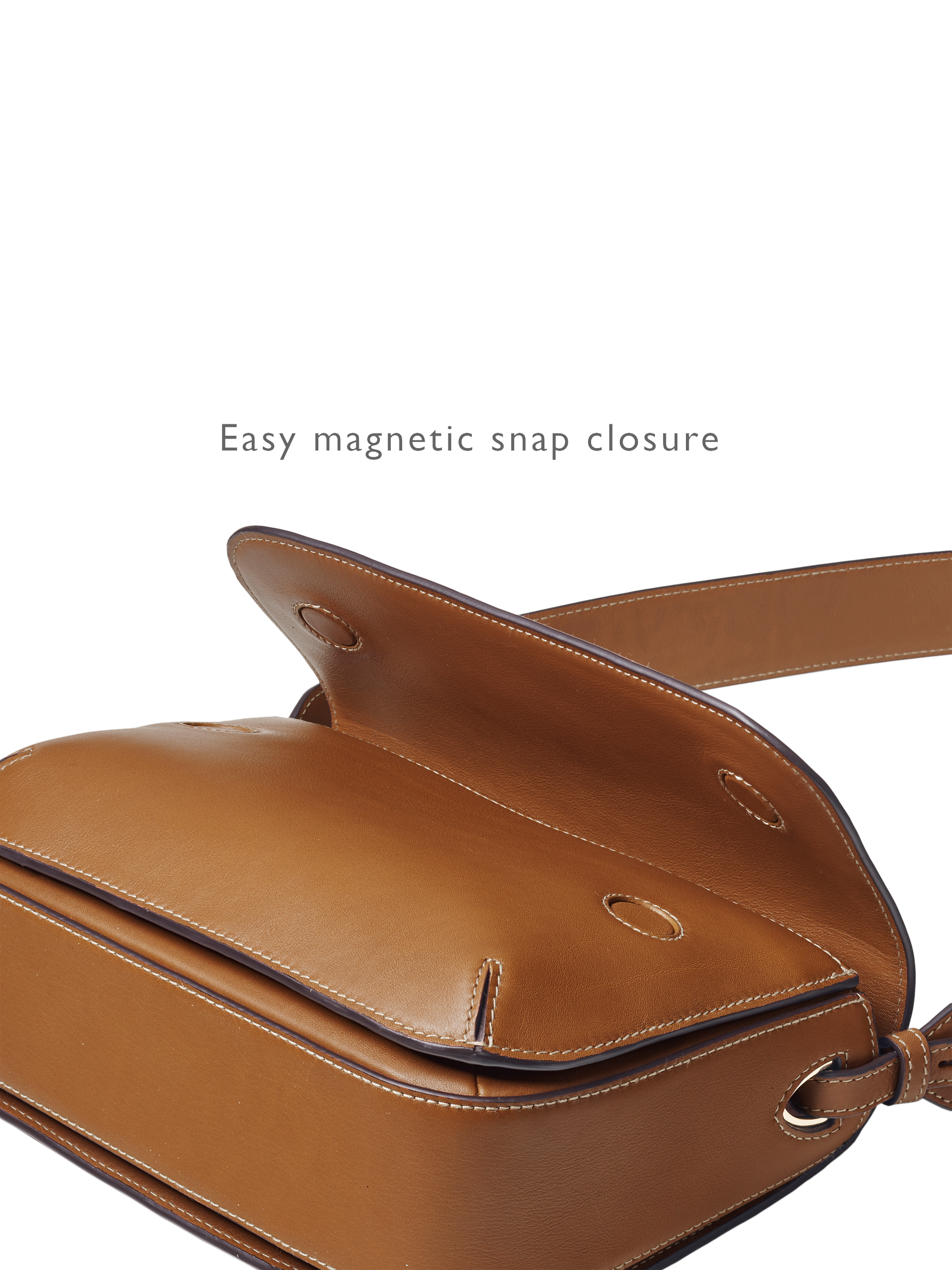Product image 7 of 8, which shows Aspinal of London Ella Grande Leather Cross Body Bag, Tan