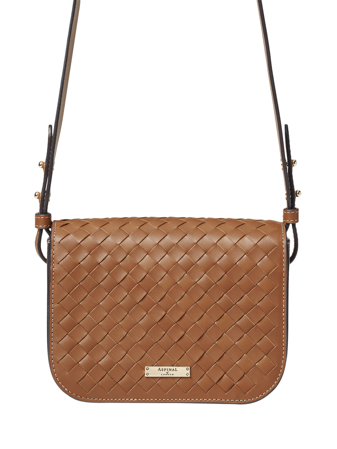 Product image 3 of 8, which shows Aspinal of London Ella Leather Cross Body Bag, Tan