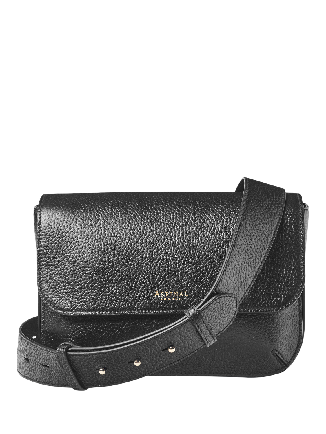Product image 1 of 8, which shows Aspinal of London Ella Grande Leather Cross Body Bag, Black
