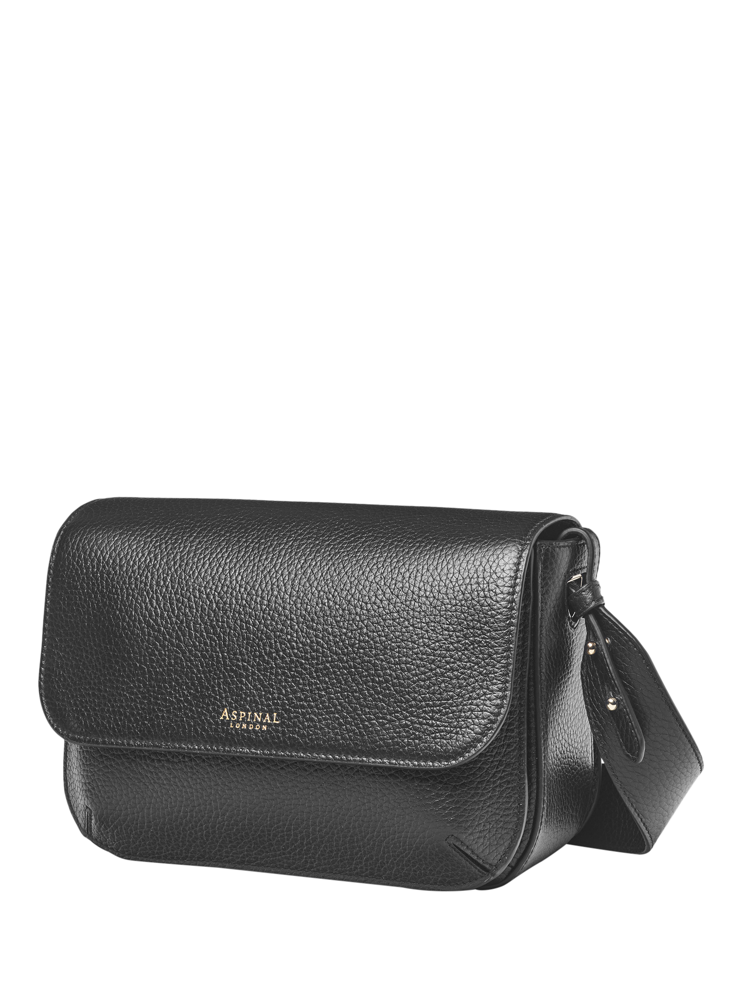 Product image 2 of 8, which shows Aspinal of London Ella Grande Leather Cross Body Bag, Black