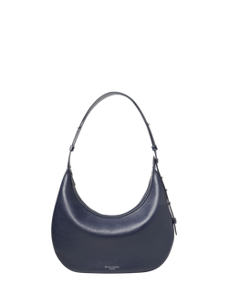 Aspinal of London Hudson Leather Slouchy Crescent Bag, French Navy