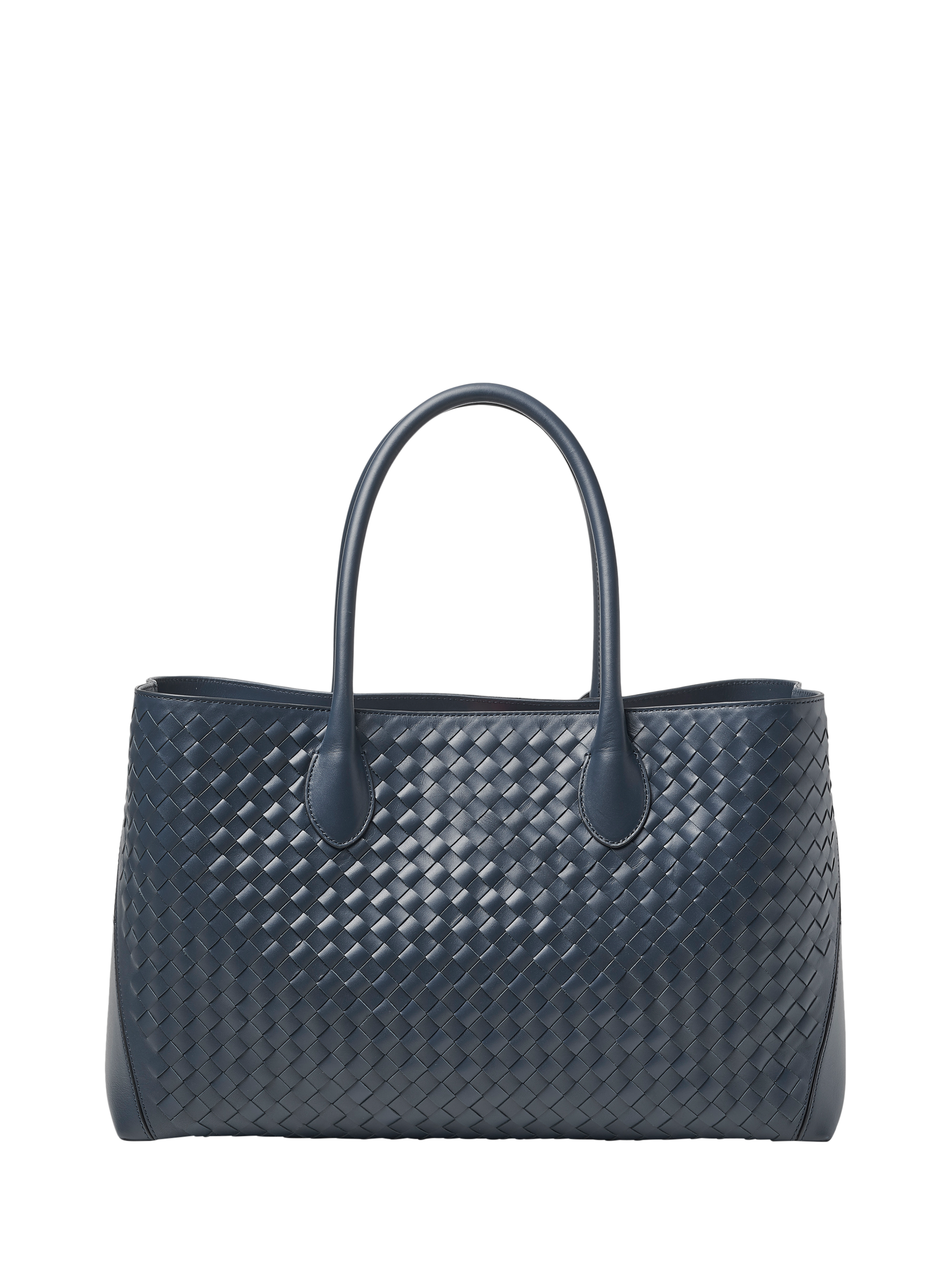 Product image 3 of 4, which shows Aspinal of London Slot Weave Leather London Tote Bag, French Navy