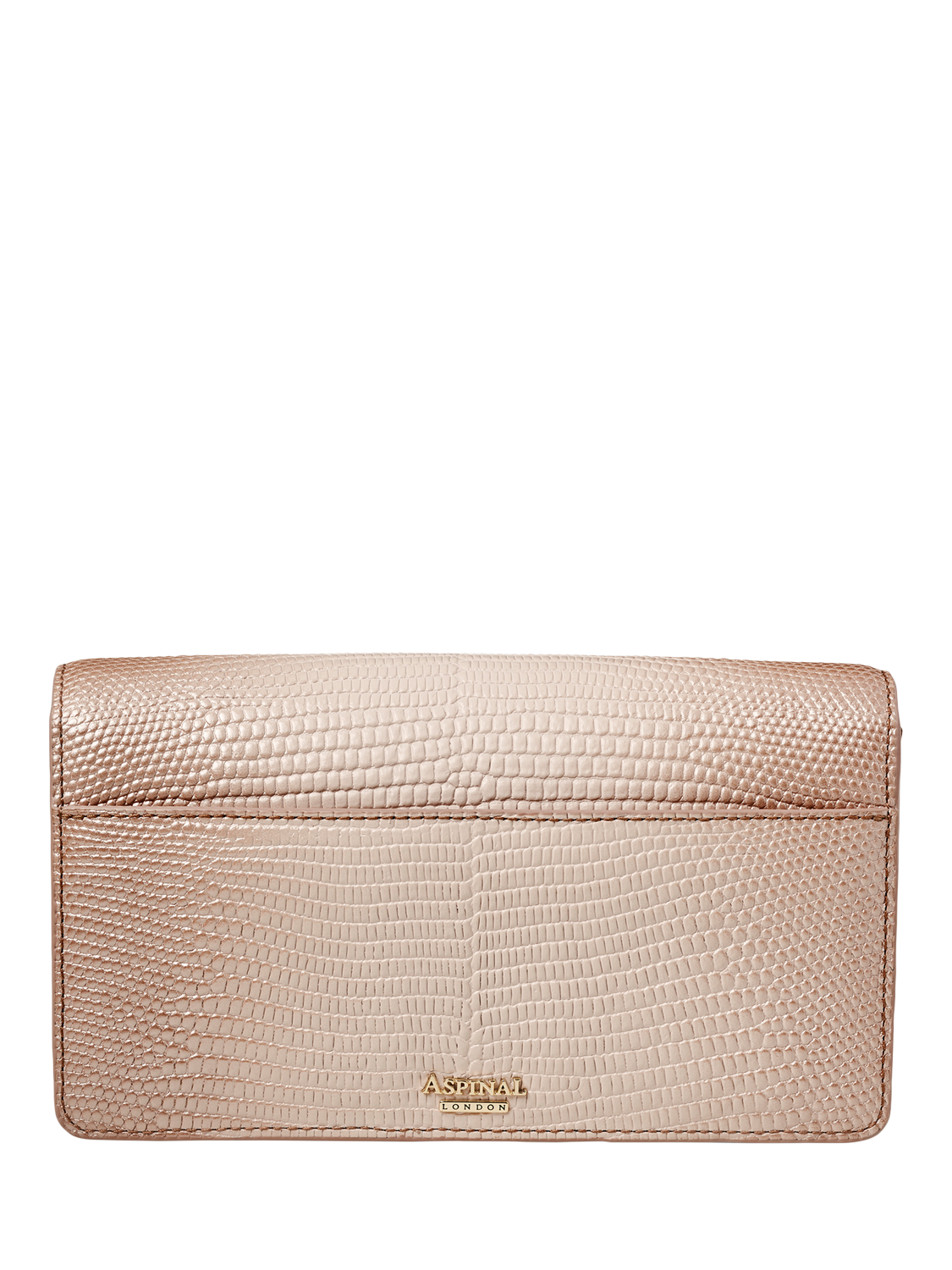 Product image 3 of 7, which shows Aspinal of London Mayfair 2 Leather Clutch Bag, Oyster