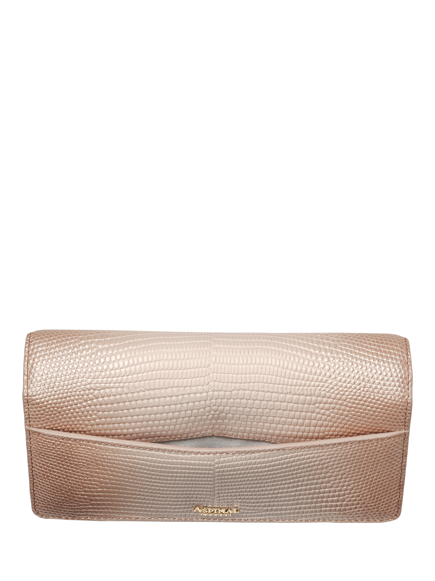 Product image 5 of 7, which shows Aspinal of London Mayfair 2 Leather Clutch Bag, Oyster