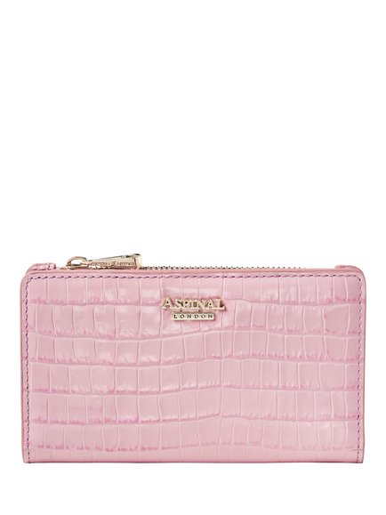 Aspinal of London Mayfair Patent Croc Coin & Card Purse, Lilac
