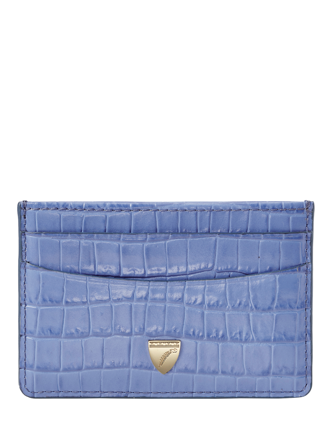 Product image 1 of 3, which shows Aspinal of London Leather Slim Credit Card Holder, Capri Blue