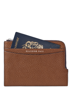 Aspinal of London Leather Zipped Travel Wallet - view 2, Tobacco