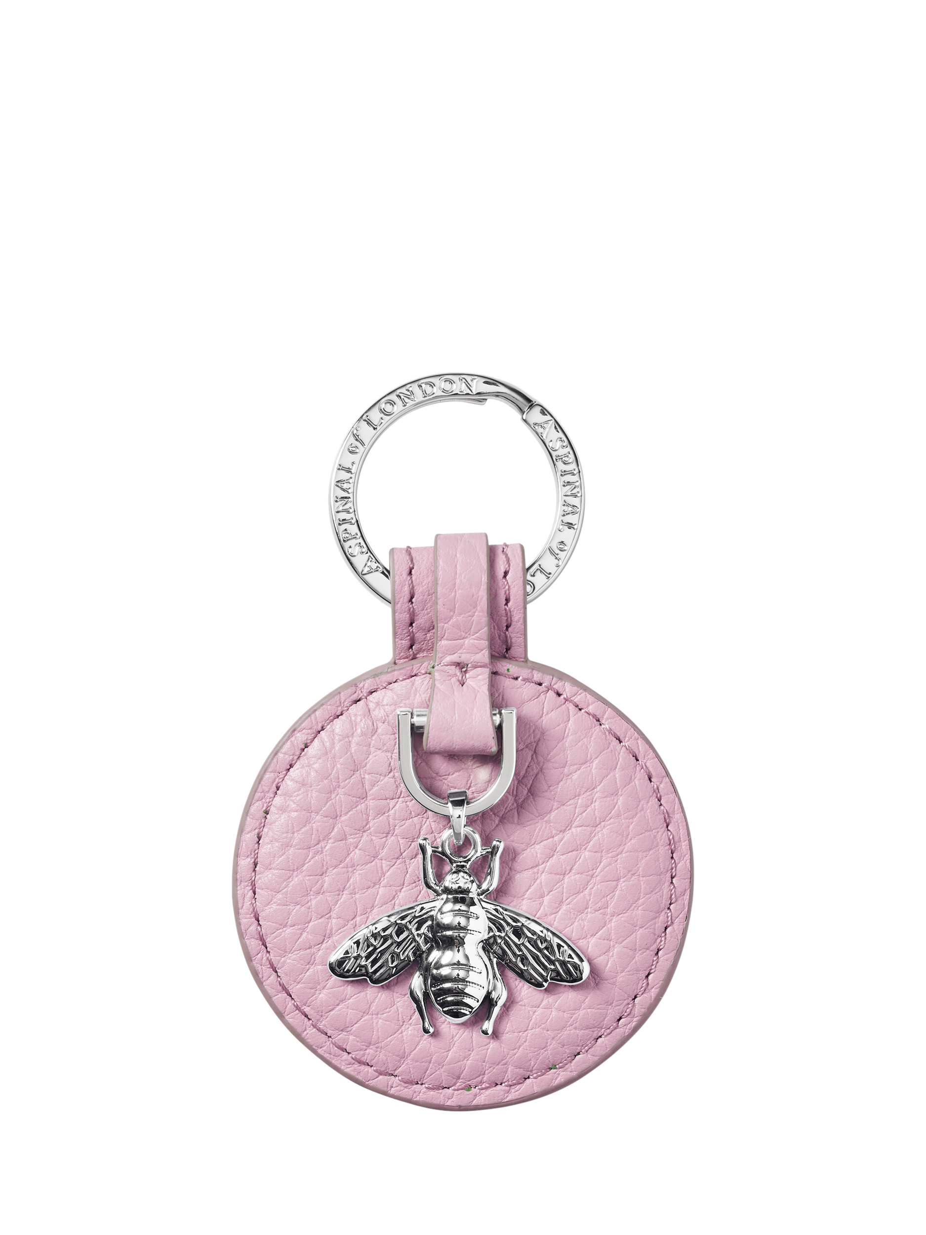 Product image 1 of 2, which shows Aspinal of London Bee Leather Keyring, Lilac
