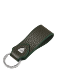 Aspinal of London Small Pebble Leather Loop Keyring, Forest Green