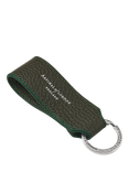 Aspinal of London Small Pebble Leather Loop Keyring, Forest Green
