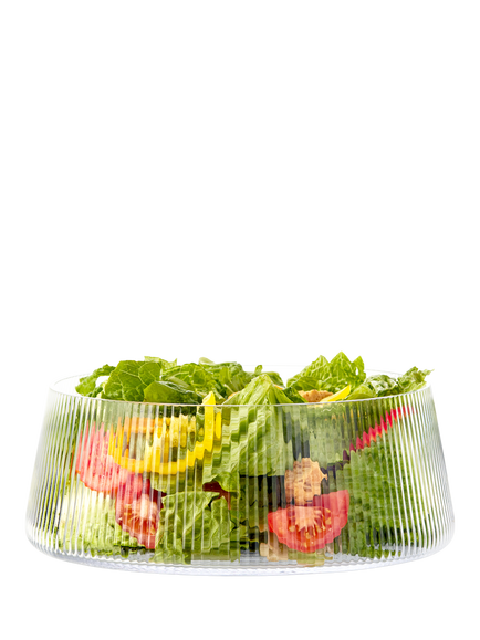Anton Studio Designs Empire Glass Salad Bowl, 26cm, Clear - view 2, Clear