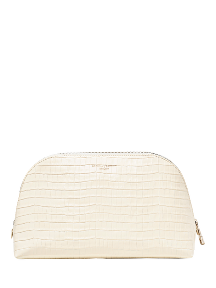 Aspinal of London Leather Classic Toiletry Bag - view 2, Ivory