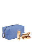 Aspinal of London Leather Makeup Bag, Capri Blue