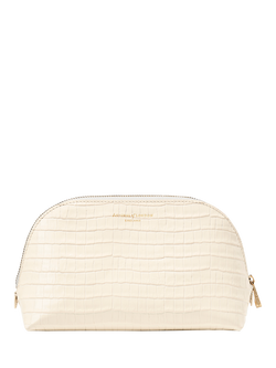Aspinal of London Leather Classic Makeup Case - view 2, Ivory