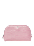Aspinal of London Croc Effect Leather Classic Makeup Case, Lilac