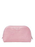 Aspinal of London Croc Effect Leather Classic Makeup Case, Lilac