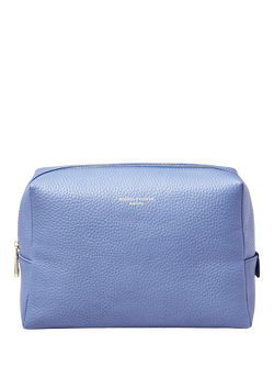 Aspinal of London London Leather Toiletry Bag, Capri Blue