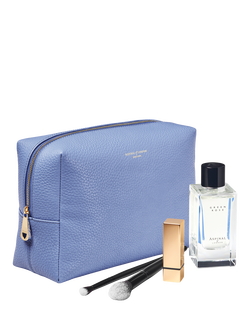Aspinal of London London Leather Toiletry Bag - view 2, Capri Blue