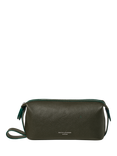 Aspinal of London Reporter Pebble Leather Wash Bag, Forest Green