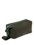 Aspinal of London Reporter Pebble Leather Wash Bag, Forest Green