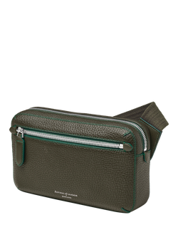 Aspinal of London Compact Pebble Leather Reporter Bag - view 2, Forest Green