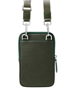Aspinal of London Reporter Pebble Leather Crossbody Phone Bag - view 2, Forest Green